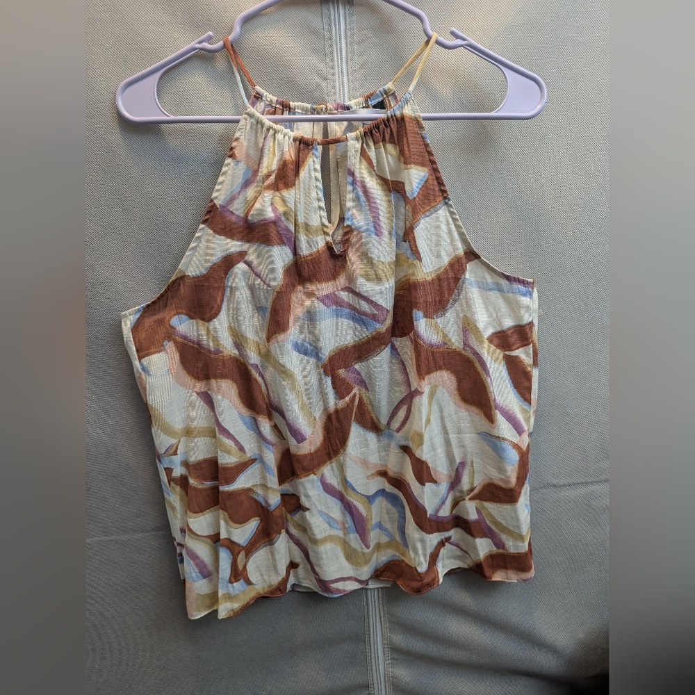 Patterned Halter Neck Top